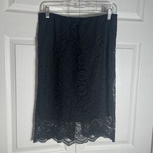 Mossimo Lace Pencil Skirt Women Medium Black Fairy Grunge Whimsigoth Witchy
